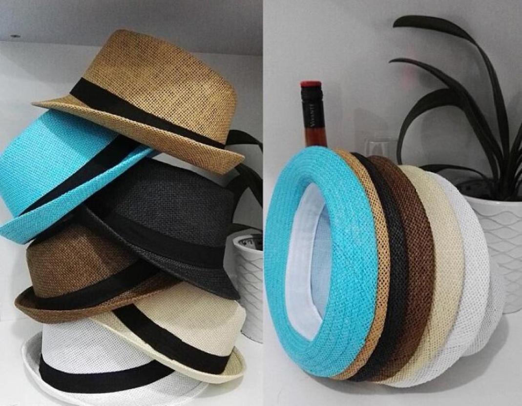 

Men Women Straw Hats Soft Fedora Panama Hats Outdoor Stingy Brim Caps Colors Choose2051294, Multi