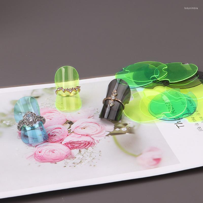 

Jewelry Pouches 50/100Pcs Plastic Ring Display Stand Black Blue Yellow Organizer Storage Holder Sheet 4cm Diameter