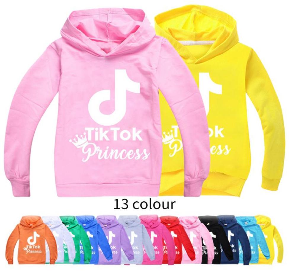 

s Princess TikTok Kids Long Sleeve Hoodies BoyGirl Tops Teen Kids Tik Tok Sweatshirt Jacket Hooded Coat Cotton Clothing2605945, Silver