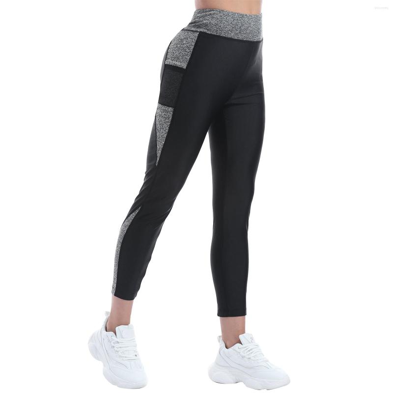 

Women' Leggings Women' Casual Sport Tights High Waist Elastic Gym Yoga Pants Girls Patchwork Mesh Running Training Long, Light grey