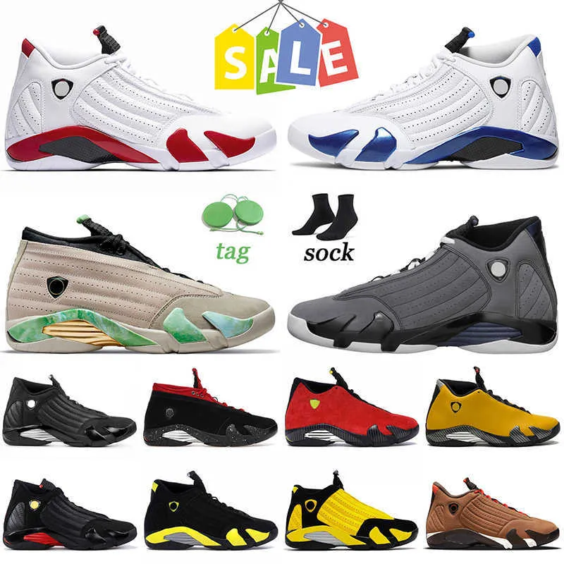 

New Arrival Jumpman 14 14s Basketball Shoes Mens Women Candy Cane Hyper Royal Fortune Light Graphite Red Lipstick University Gold Red Sports, A47 black yellow 40-47