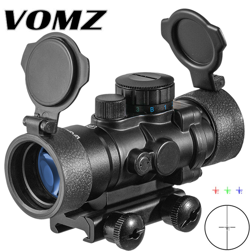 

VOMZ 3.5X30 RGB laser sight dot red Tri-Illuminated Tactical Combo Compact Scope Fiber Optics Green Sight