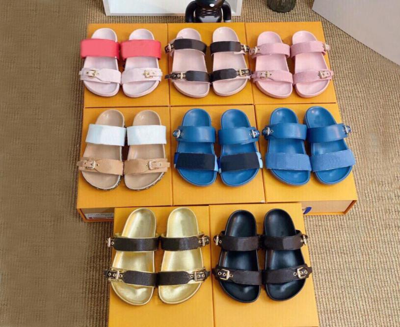 

women Summer slippers Classic sandals luxury womens beach Cartoon Big Head Slipper Designer Leather Flat woman el Bath slides B5843139, Dark brown