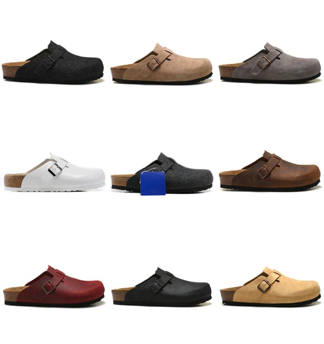 

designer sandals men women slide slippers Boston Soft Footbed Clogs Suede Leather Buckle Strap Shoes comfortable Outdoor Indoor ho4438388, Clear