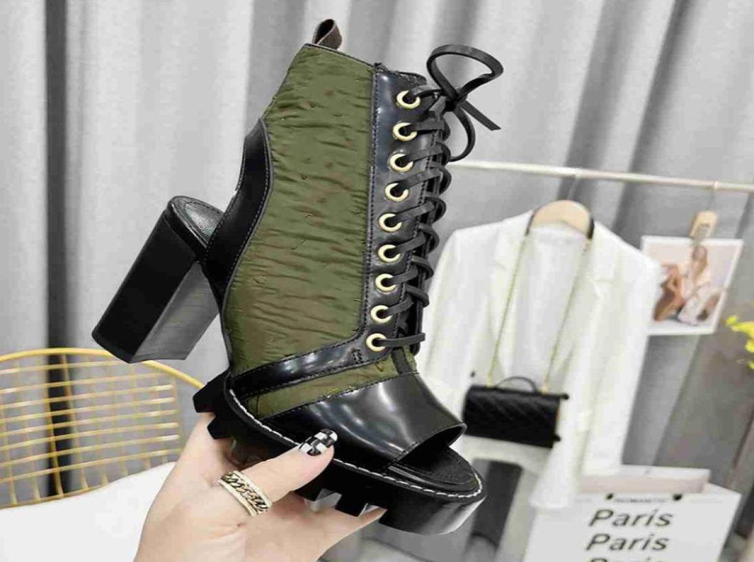 

Luxurious Sandal Chunky Heel Classic Prints Slingback Sandal For Woman Summer Sandales Laceup Martin Shoes Green Gladiator Sandel2099101, Hunter green