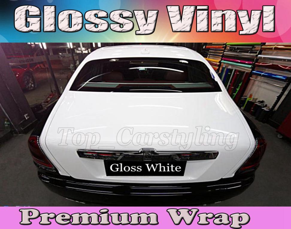 

Ultra Glossy White Vinyl Car Wrap Sticker With Air BUBBLE Shiny White Vehichle Wrap covering stickers 152x30mRoll 5ftx98ft6538679, Black