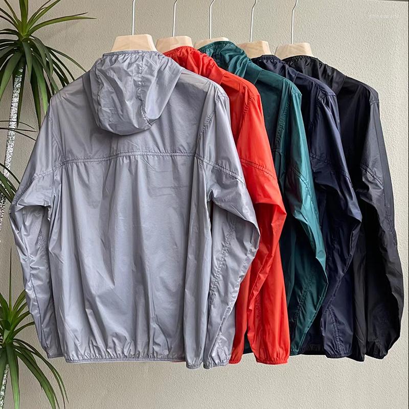 

Men's Jackets Men's Jacket Thin Spring Summer Waterproof Breathable Portable Zipper Hooded Sun Protection Coat Jaqueta Masculina MA803, Navy blue