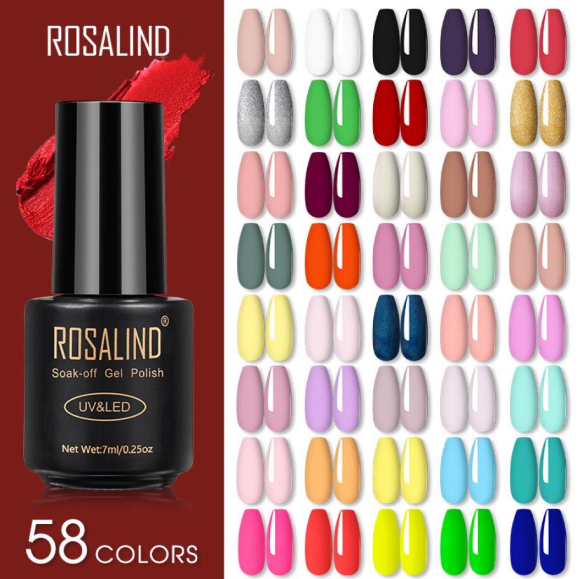 

ROSALIND Gel Nail Polish Lamp All For Nails Art Manicure With Matt Base Top Coat Semi Permanant Gellak Nail Gel Polish Varnishes3534092, Multi