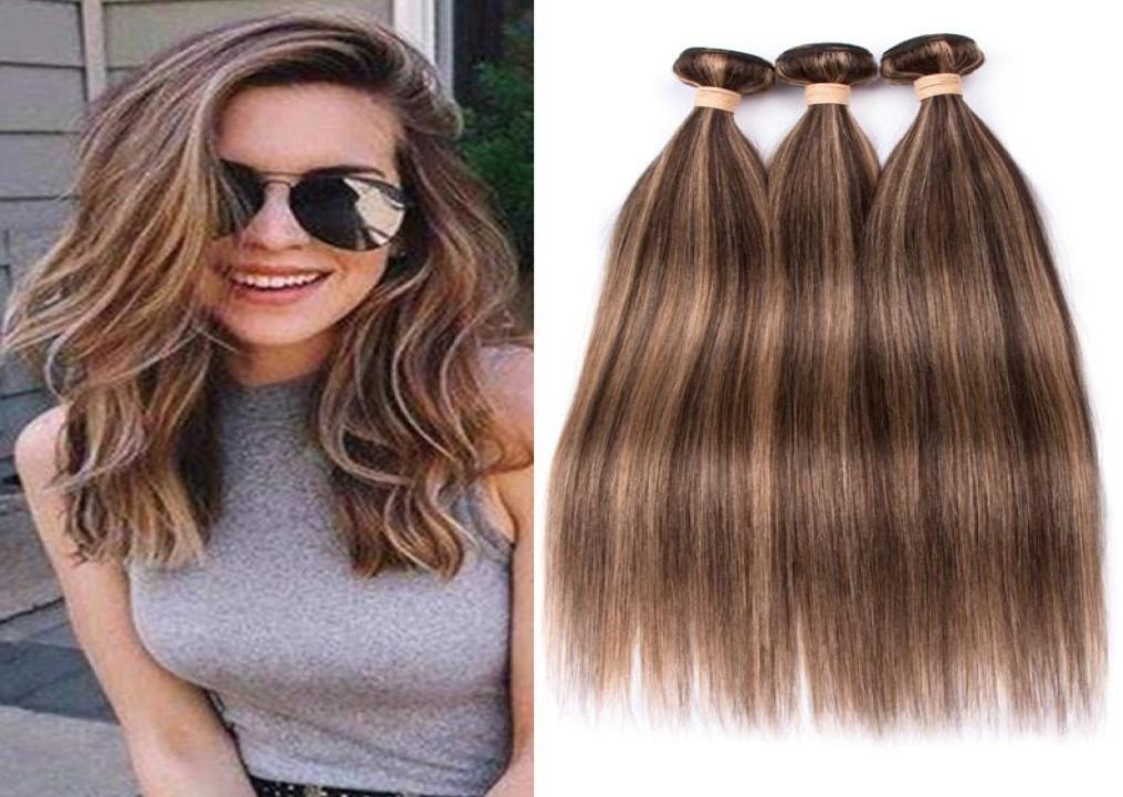 

4 Dark Brown Highlight Mix with 27 Honey Blonde Human Hair Weave Bundles 3Pcs Piano Mixed Color Brazilian Human Hair Weft Extens7240820, Ombre color