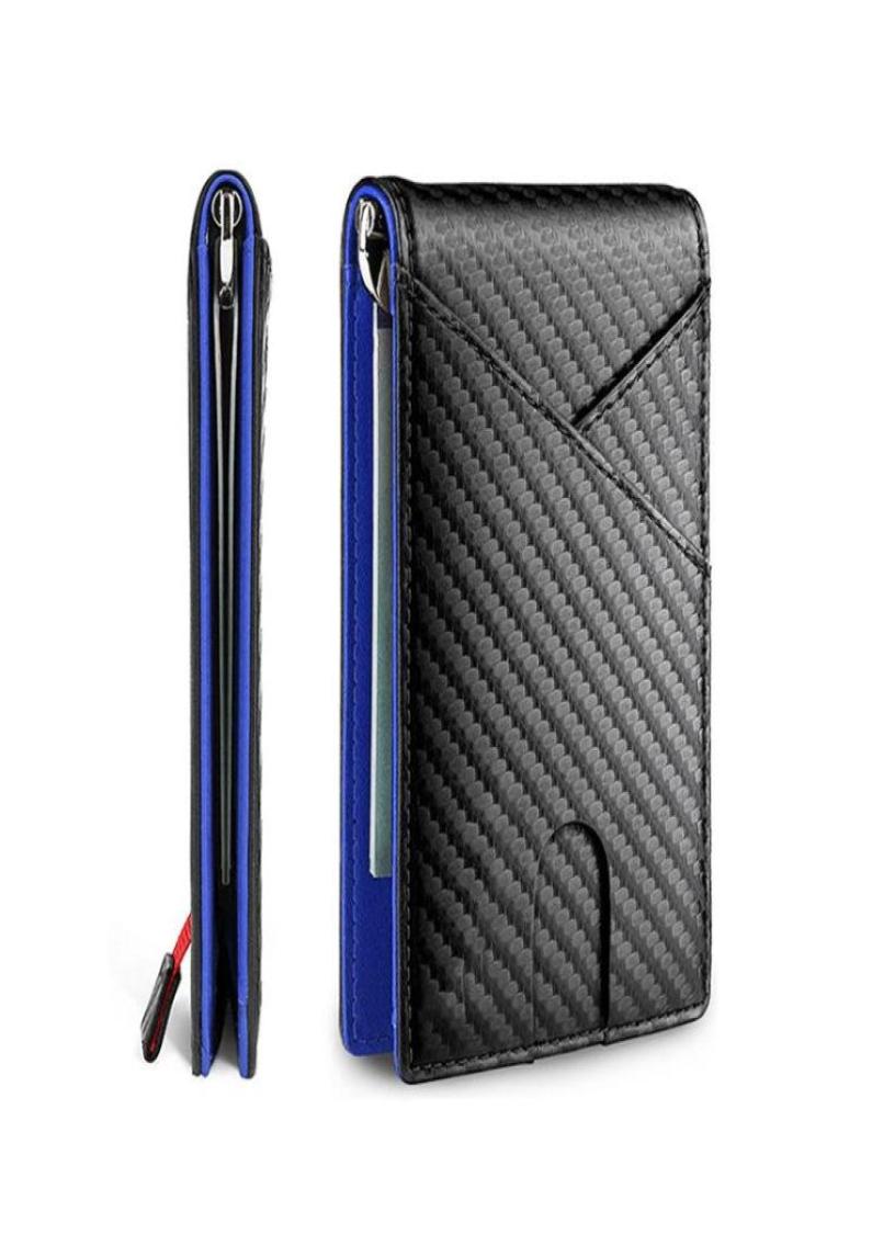 

Card Holders 2021 Ultrathin Wallet Business Men Holder Fashion RFID Carbon Fiber7059605, Blue