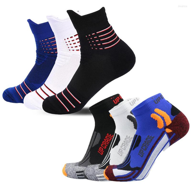 

Sports Socks 3pairs/lot Men Cycling Basketball Football Soccer Running Trekking Protect Feet Wicking Bike Sport, 2 pairs black