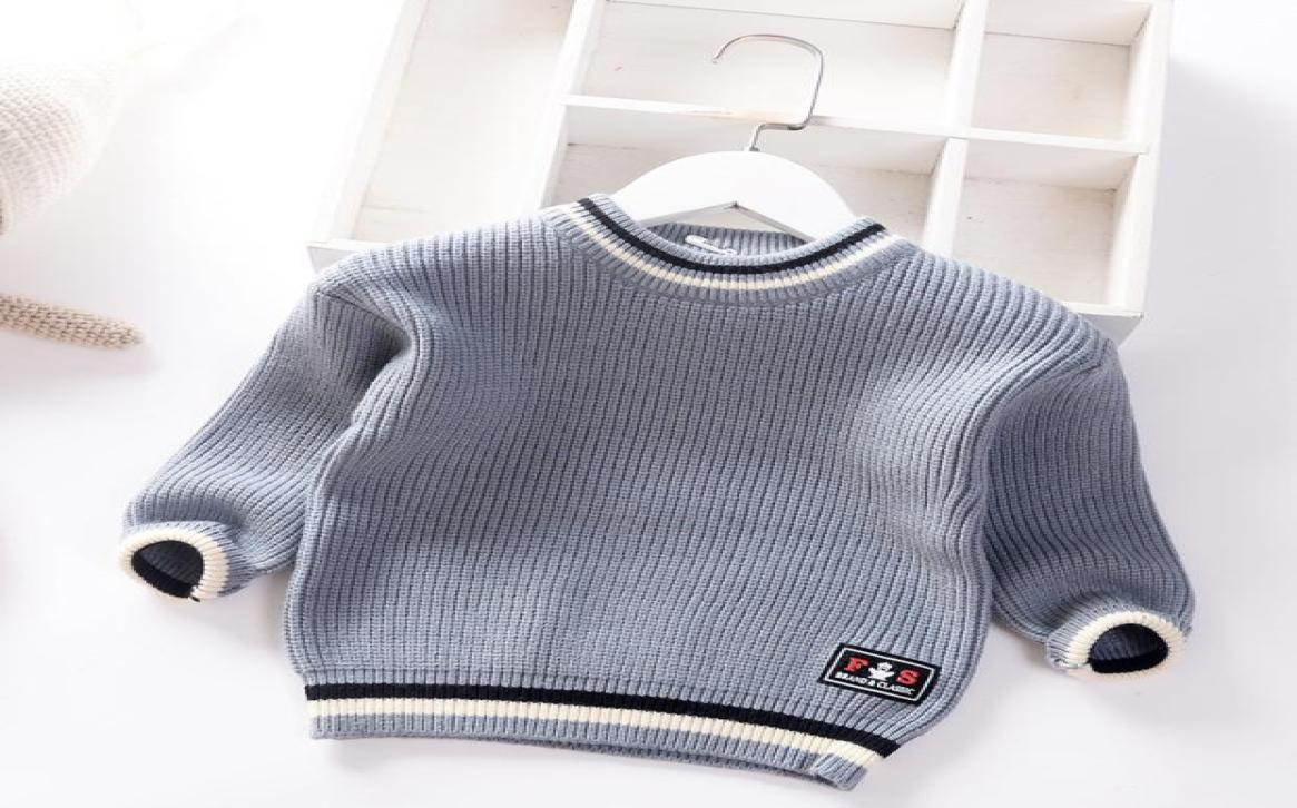 

Autumn Winter 2021 Baby Boys Sweater Children knitted Clothes Kids Pullover Jumper Toddler Striped European American Style Boy8153604, Red