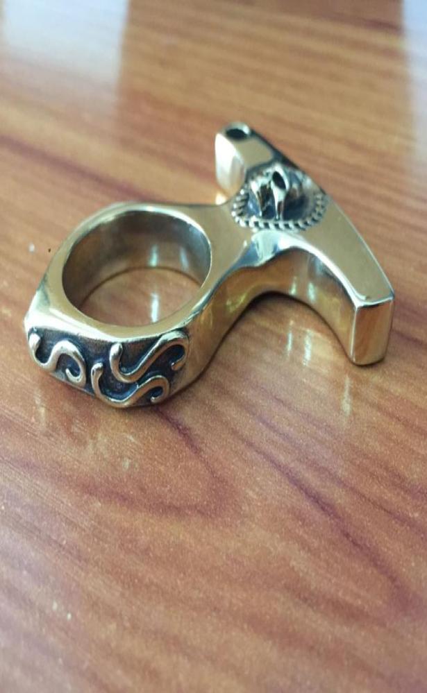 

EDC Solid Brass Knuckles Knife Skull Pendant Keychain Outdoor Camping sport Survival Tool selfdefense Broken window Tools Factory4679973