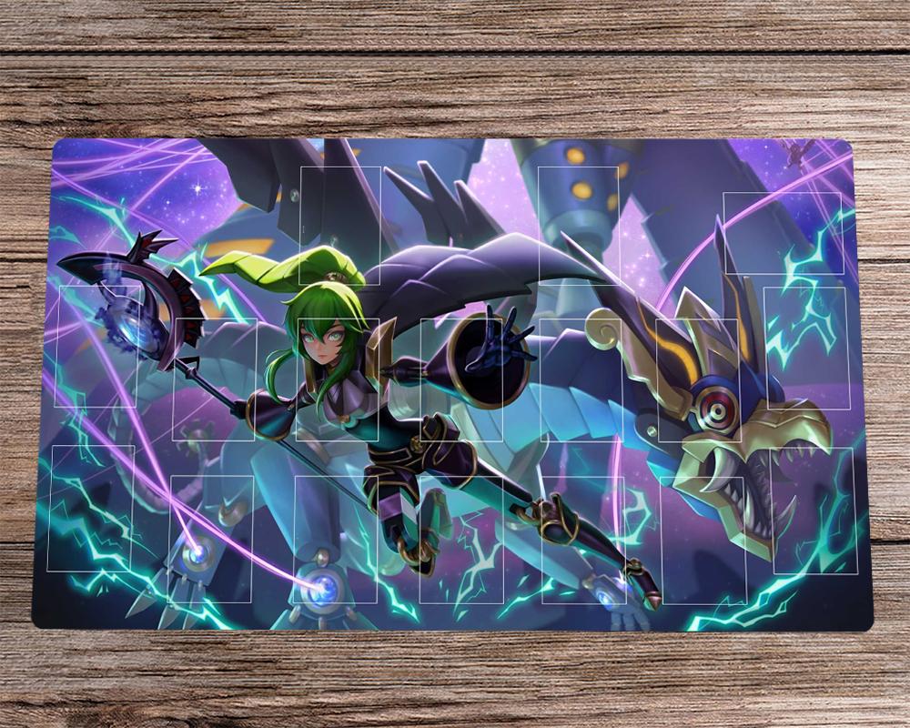 

Rests YuGiOh Playmat Shaddoll Anime CCG TCG Playmat Trading Card Game Mat Board Game Mat Free Bag Desk Mat Desk Pad Mousepad 60x35cm