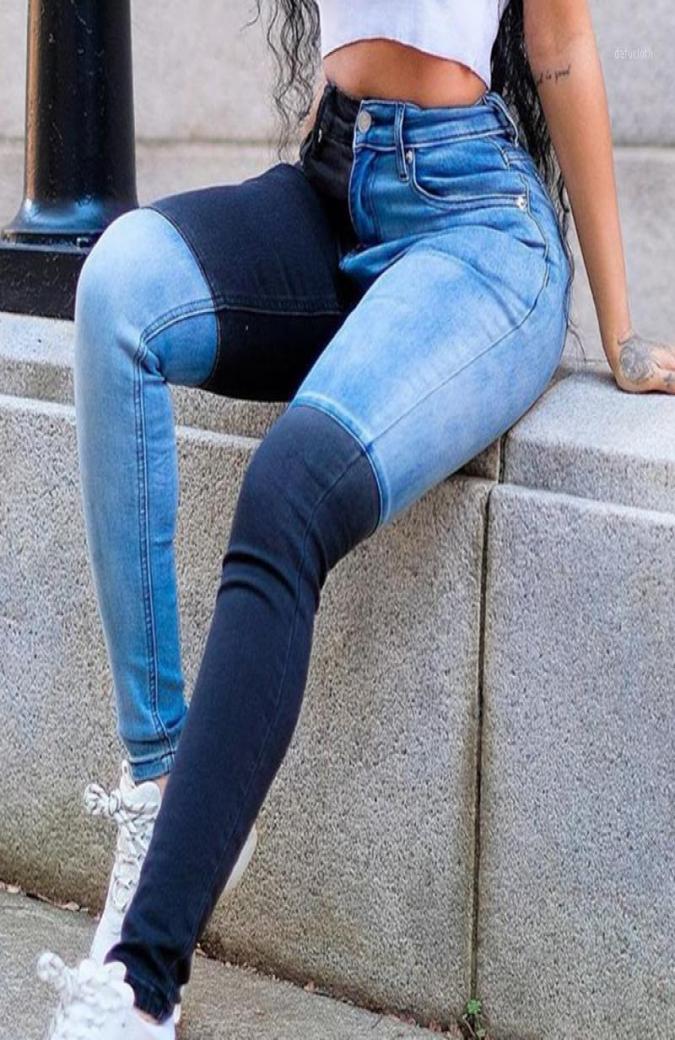 

Ladies Fashion Streetwear Sexy Jens Pants Women Casual Patchwork Pencil Jeans Summer Midi Waist Skinny Denim Women039s Capris9267506, Blue