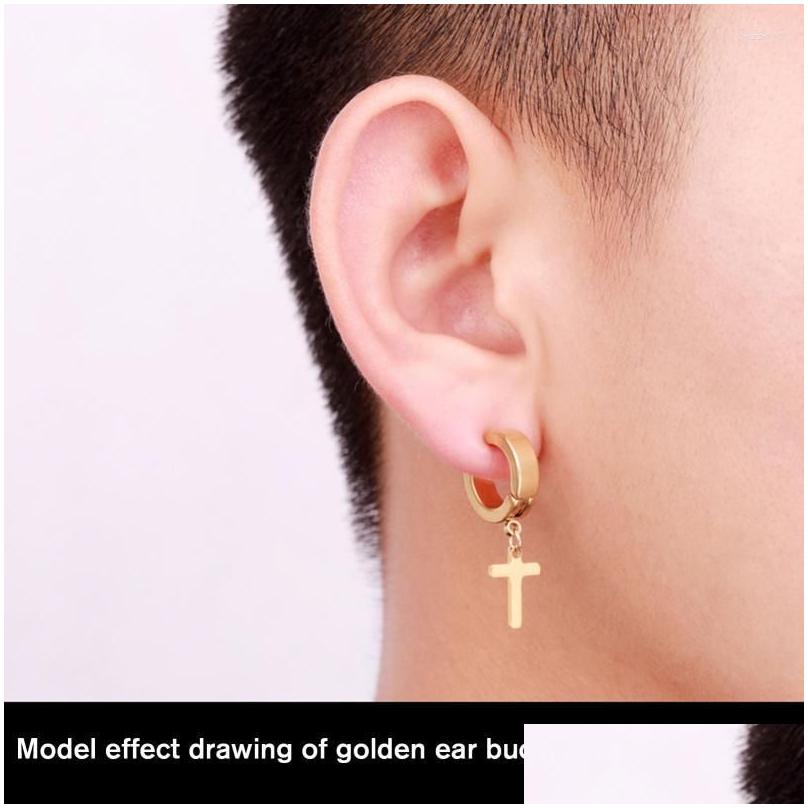 

Clip-On Screw Back Backs Earrings 1Pcs Stainless Steel Buckle For Men Jewelry Gifts Titanium Punk Cross Party Date Male Fashion Dr Dh4D6