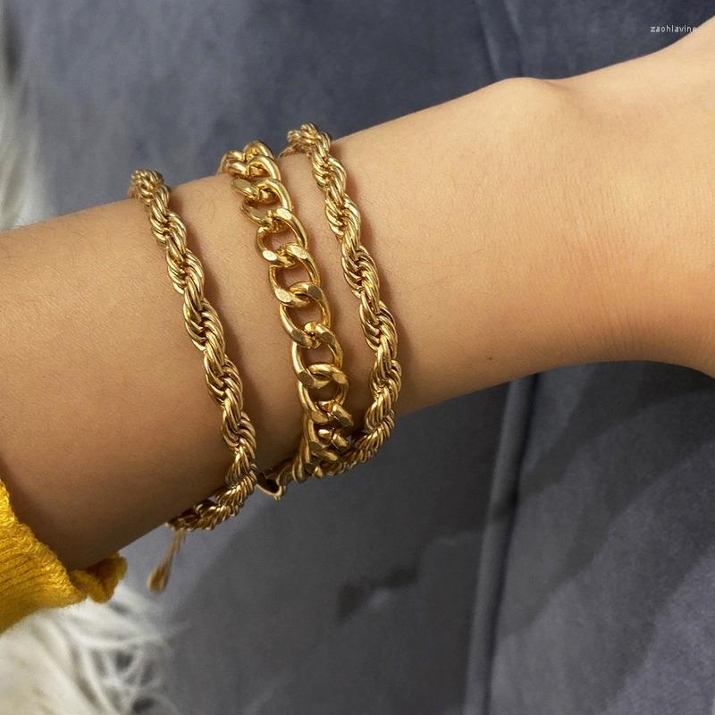

Link Bracelets Retro Punk European Fashion Trendy Street Claps Multi- Ladies Suit Bracelet Set Charm Wholesale Jewelry