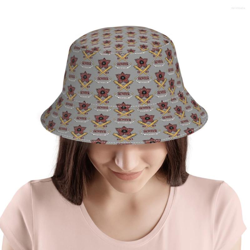 

Berets DEMOGORGON Polyester Bucket Hats Unisex Full Printed Panama Fisherman Cap Outdoor Sun Hat, As the picture