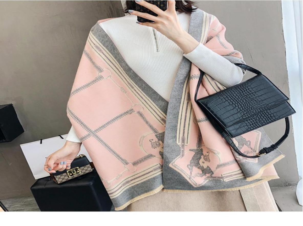 

Women Winter Scarf Cashmere Warm Female Poncho Scarves Thick Blanket Shawls and Wraps Bufanda Lady Print Thick Blanket7787589