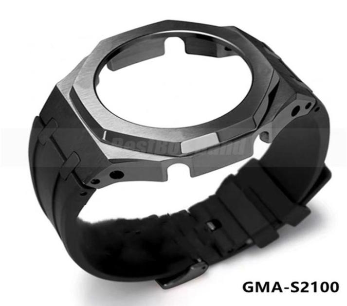 

Watch Bands For GMAS2100 Mini Mod Kit Metal Bezel Fluorine Rubber Strap GMA S2100 Case Band Modification Accessorie4019896