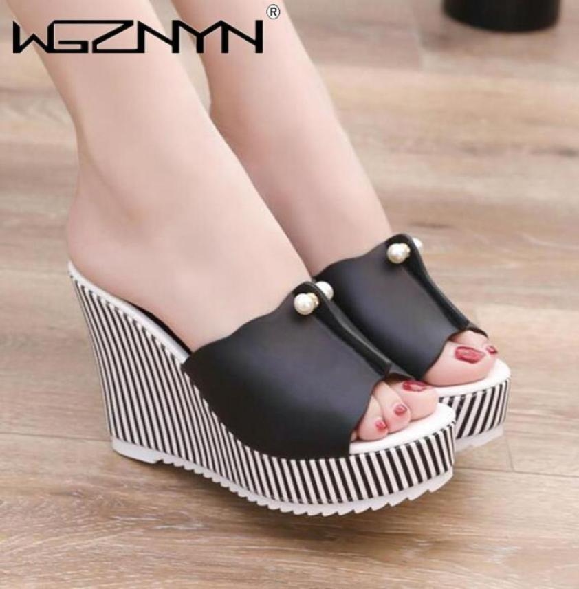 

2021 Summer New Style Arrived Sexy Platform Wedges Crystal Sandals Women Fashion High Heels Female Slippers Shoes Woman Heels5777599, Red