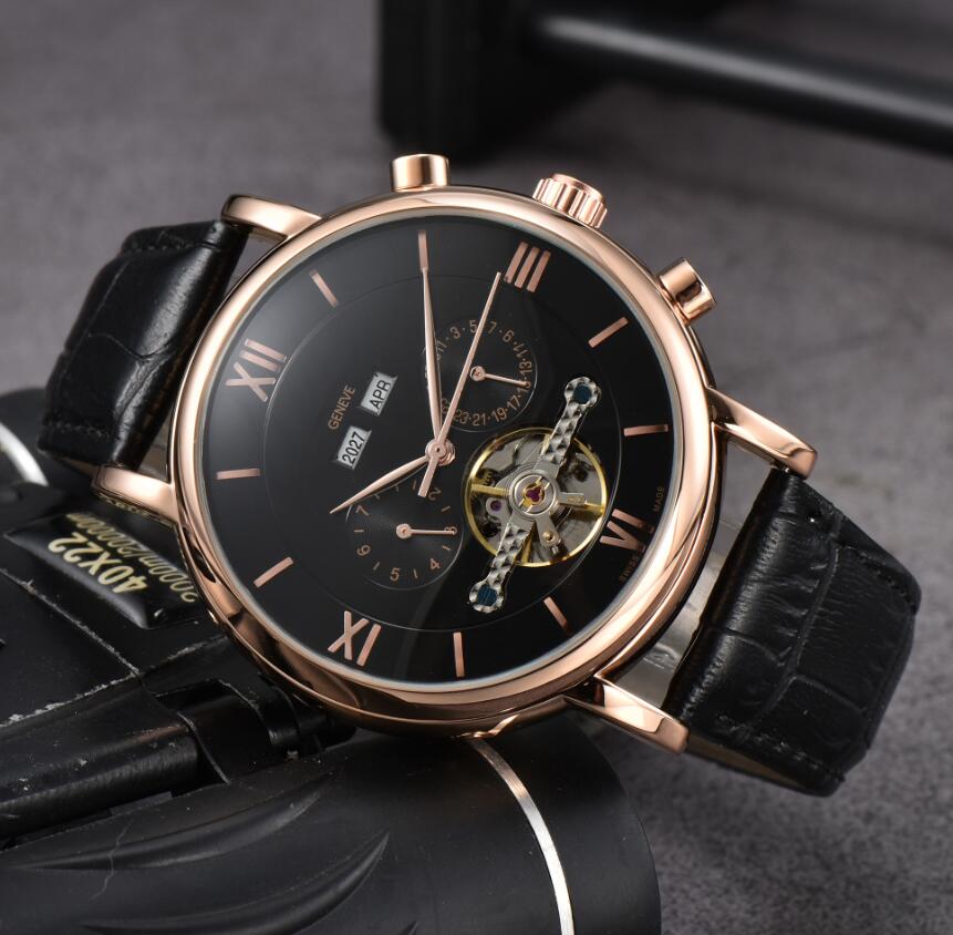 

2023 Fashion Patekity Wristwatches leather Tourbillon male Watch 2813 Automatic Men Wristwatch Men Mechanical steel Watches relogio masculino clock #16