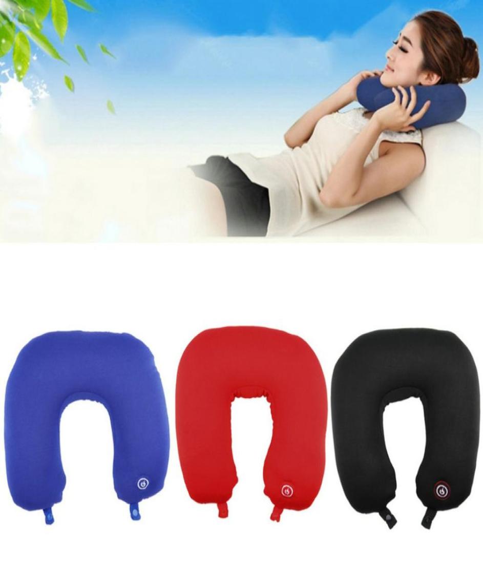 

U Shaped Neck Pillow Rest Neck Massage Airplane Car Travel Pillow Bedding Microbead Battery Operated Vibrating7134977