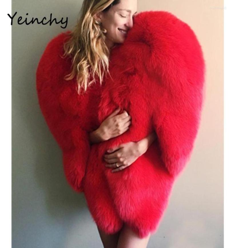 

Women039s Fur Yeinchy Women Fashion Jacket Ladies Faux Autumn And Winter Big Red Heart Style Coat FM62914144527, Beige