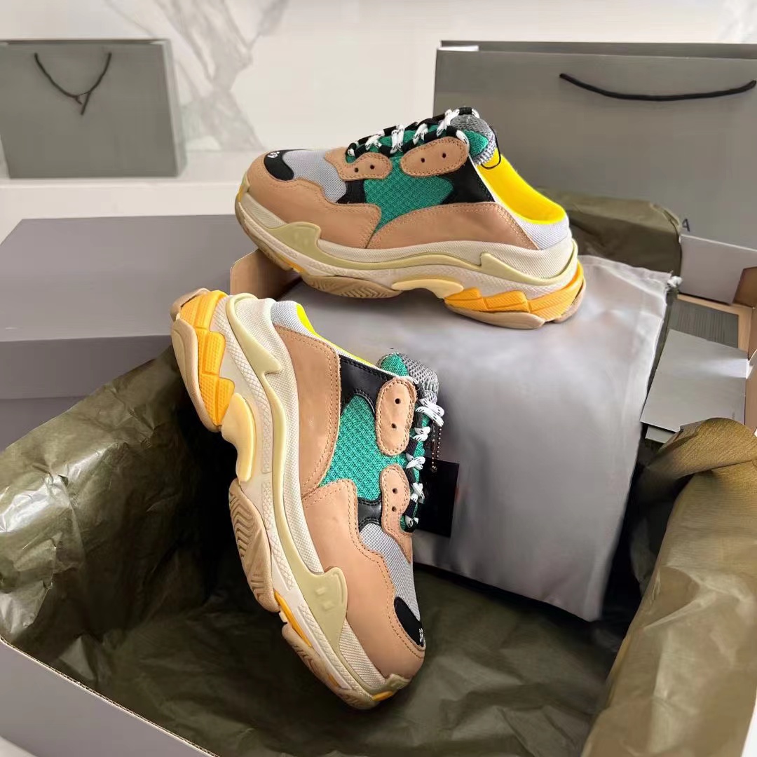 

Paris 17FW Fashion shoe Triple S sneaker Women Shoes grey white black Sneakers for Men Spring chaussures Navy Blue Casual Daddy Shoes 35-45