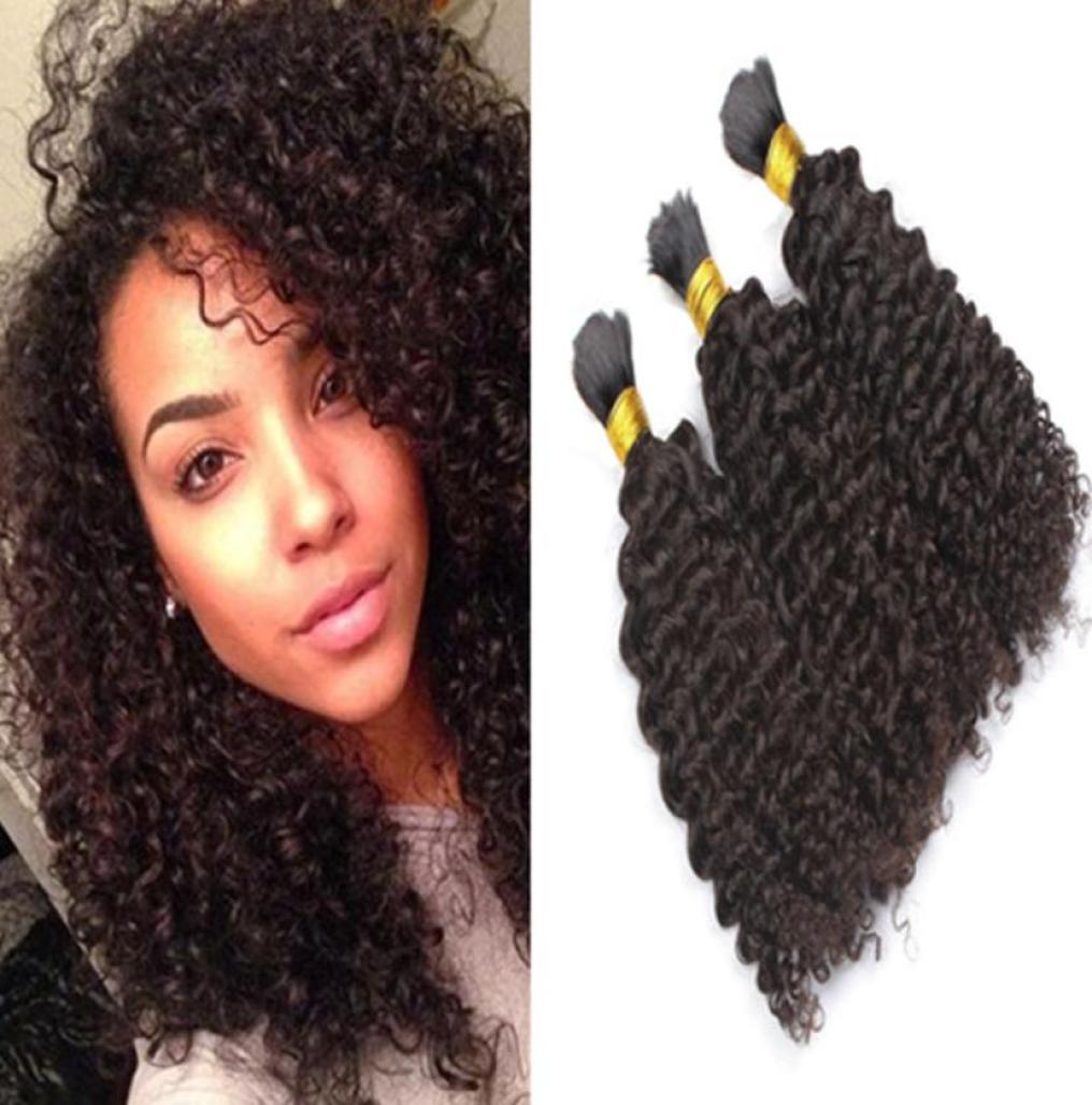 

Brazilian Afro Kinky Curly Human Braiding Hair 9A 3pcs lot No Weft Bulks For African American Unprocessed Natural Black Hair8393186