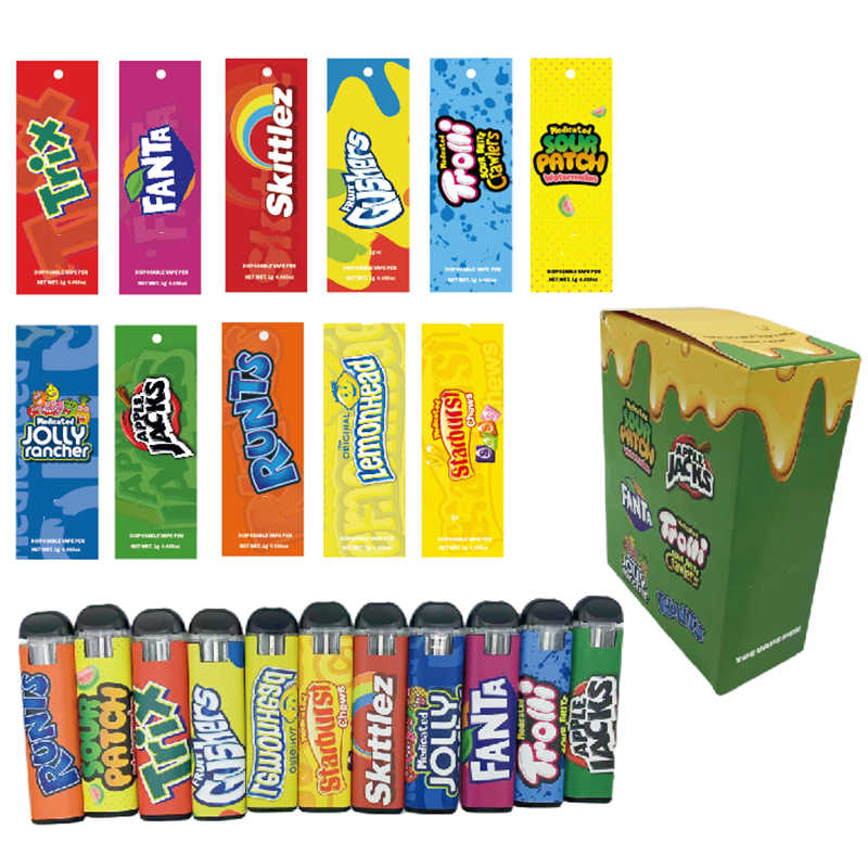 

Sweet carts disposable vape pen 1.0ML rechargable e-cig disposable bags packaging