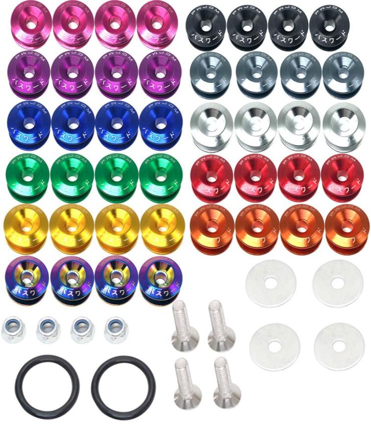 

JDM Aluminum Quick Release Fasteners Bumper Trunk Fender Hatch Lids Kit4887729
