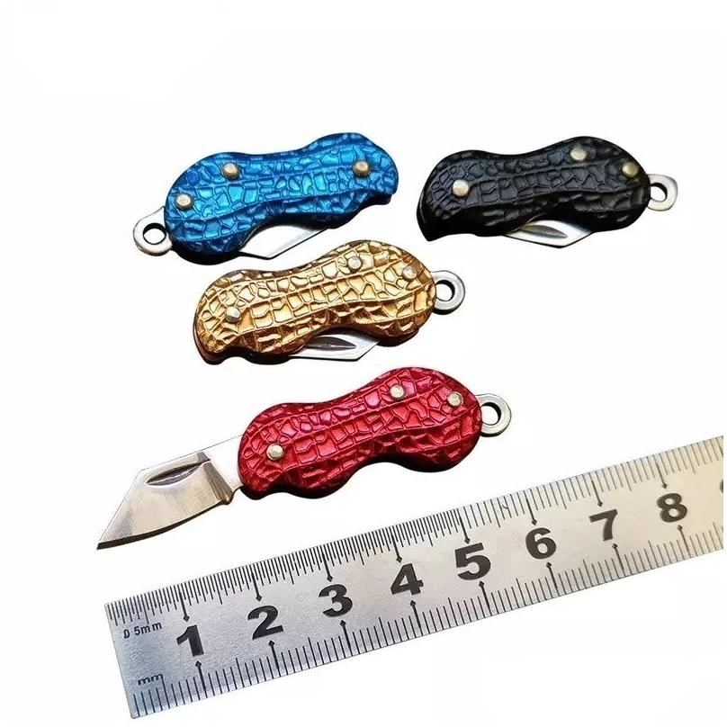 

Pendant Necklaces Portable Stainless Steel Folding Knife Necklace Creative Peanut Mini Pocket Key Drop Delivery Jewelry Pendants Dhzck