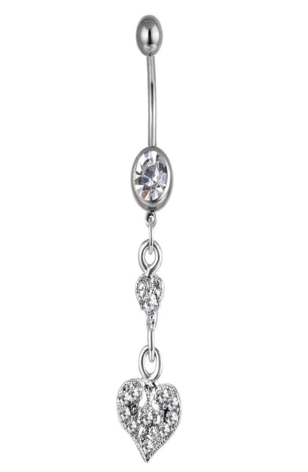 

D0623 Heart Clear Stone Belly Navel Button Ring01234568097328