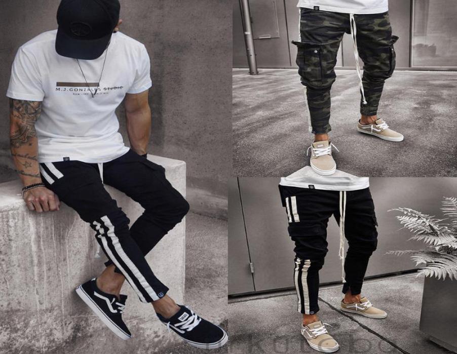 

Men Long Casual Pants Slim Fit Trousers Men039s New Autumn Pants Jogger Sweatpants 9854334, Black