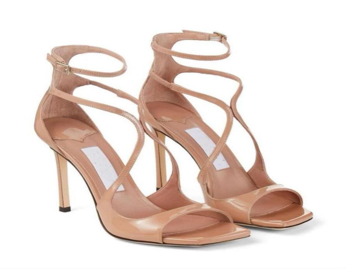 

Famous Azia Sandals Shoes Sexy Square Toe Women High Heels Cross Gladiator Sandalias Exquisite Stilettoheel Lady WeddingPartyDr5401759, Mint green