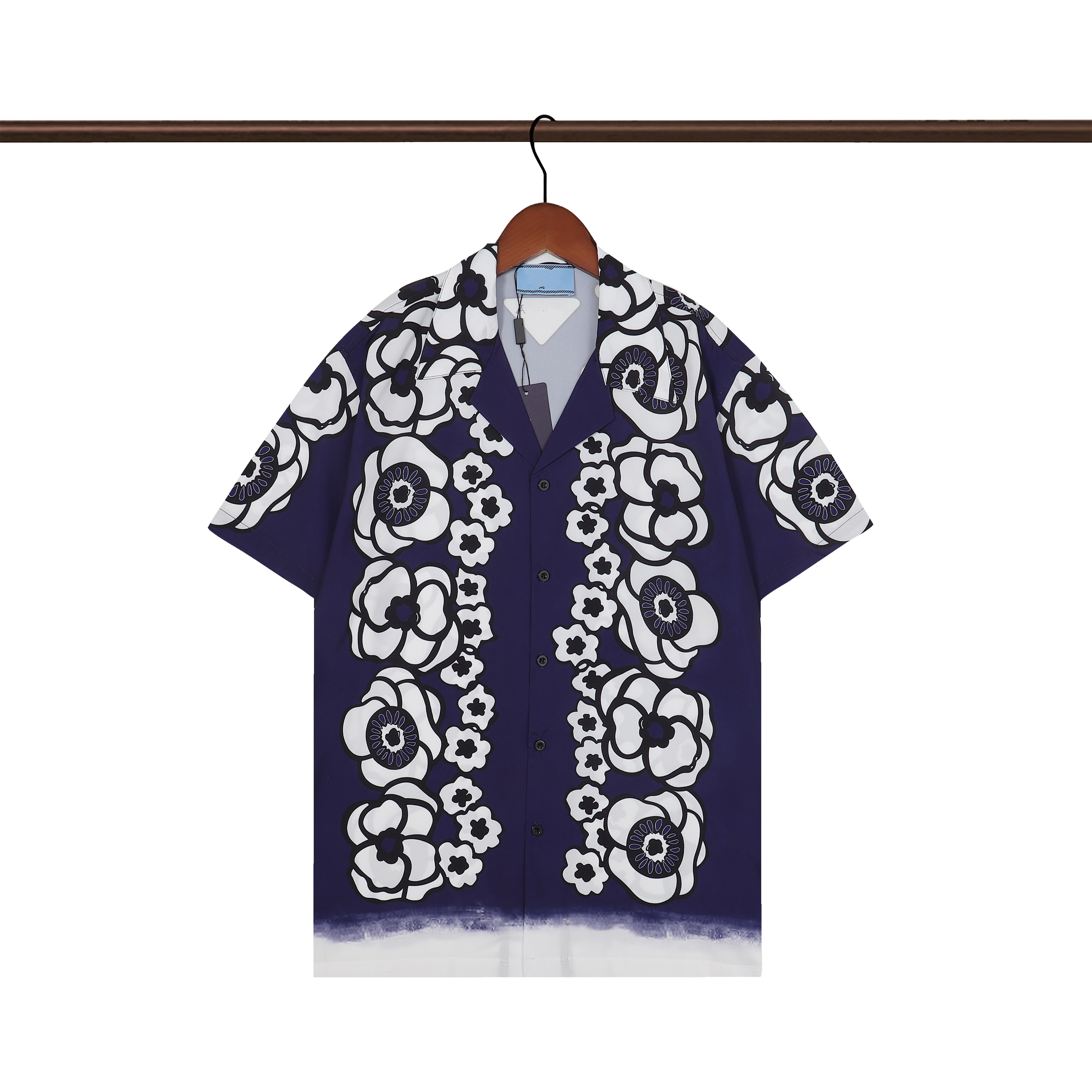 

Men's Casual Shirts Luxury Designer Mens Hawaii print flower shirt Men's Designer Silk Bowling Shirt Men Summer Short Sleeve Dress Shirts