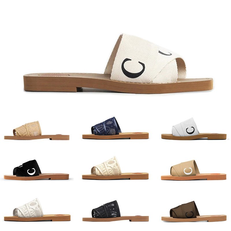 

white pattern dhgate ch designer slippers women woody sandals luxury classic Lace summer Beach Platform men outdoor top fashion flat flip flops casual shoes euro 42, A27 35-42