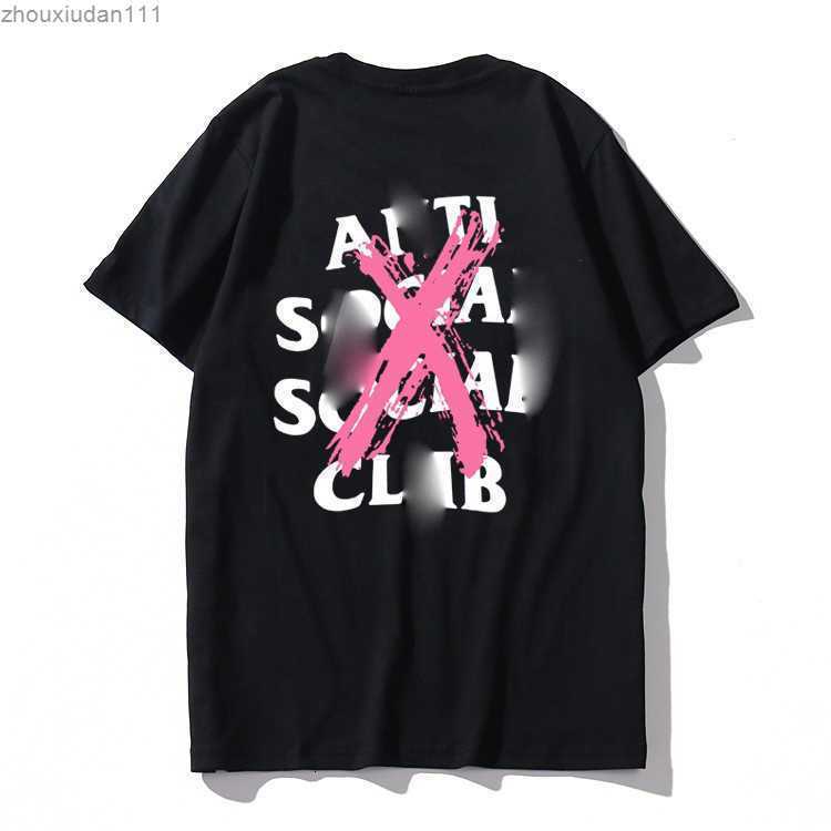 

Men' t Shirts Fashion Designer Shirt Anti Social Club Cross Letter Print T-shirt Casual Couple Loose Short Sleeve Tee High Quality88zn