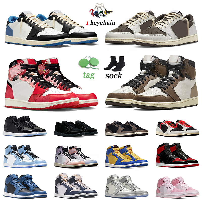 

High Quality 1s Basketball Shoes Jumpman 1 OG Spider-Verse Next Chapter TS Mocha Fragment Black Phantom Roayl Reimagined Digital Pink Sneakers Trainers Mens Women, 19