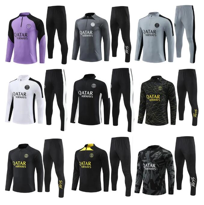 

22/23/24 Paris tracksuits training psgs chandal 2023 24 mbappe kit survetement foot tuta jacket retro futbol Soccer football men and kids uniform futbol survetement
