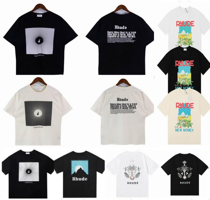 

2023 designer shirts Summer Mens T-Shirts Womens rhudes Designers For Men tops Letter polos Embroidery tshirts Clothing Short Sleeved tshirt Large Tees, E111