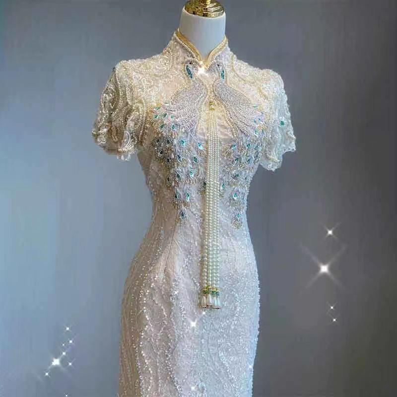 

Qipao Xiuhe Clothing 2023 New Bride Wedding Chinese Engagement Dress Small Summer Thin Premium Luxury