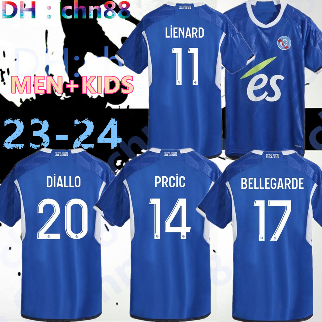 

RC Strasbourg Alsace soccer jerseys 23 24 BELLEGARDE Gameiro AJORQUE maillot de foot 3rd 2023 2024 MOTHIBA LiENARD DIARRA Diallo DJIKU DELAINE AHOLOU football shirt, 23-24 home kids