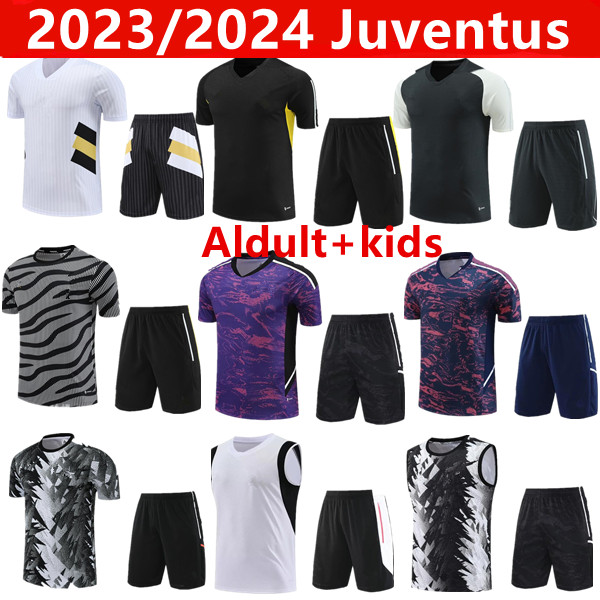 

2023 2024 Juventuses tracksuit men kids 23/24 football shirt DI MARIA POGBA FOOTBALLE Men's Juventus sportswear survival T-shirt CHOOSE SULIT football shirt 89, Black