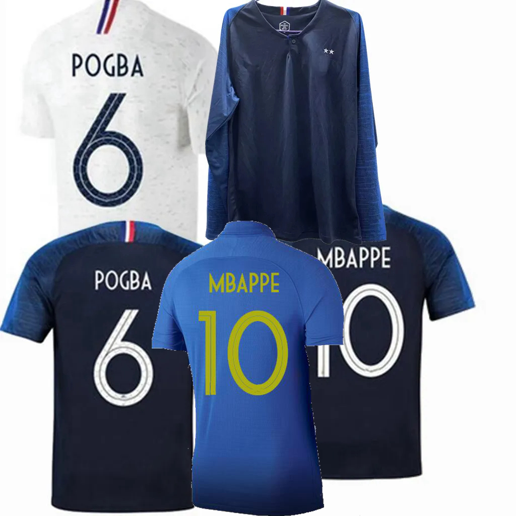 

Retro 2018 2019 2020 World Soccer jerseys classic PAVARD BENZEMA COMAN KIMPEMBE VARANE KANTE MBAPPE GIROUD GRIEZMANN FRANCE 100th 18 19 20 Football shirts, 2018 2stars home