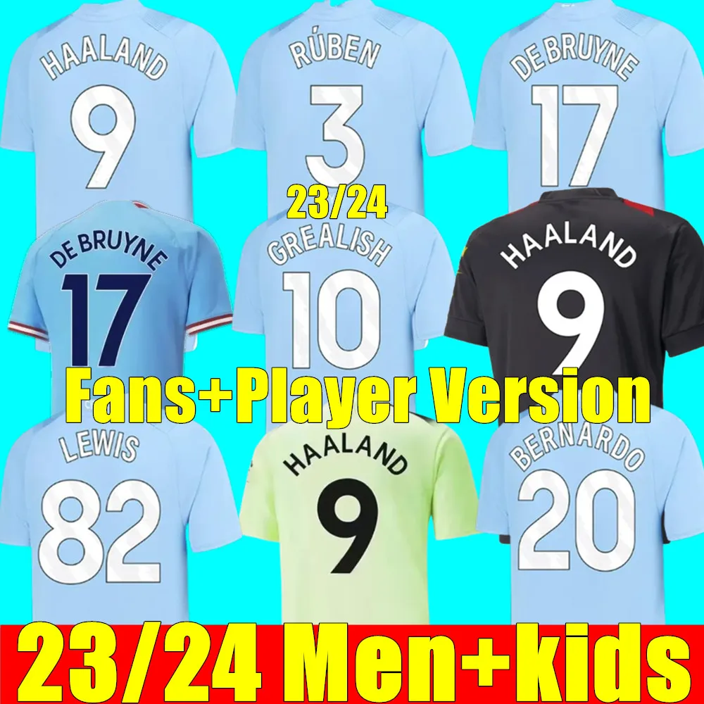 

HAALAND soccer jersey 22 23 24 DE BRUYNE MANS CITIES GREALISH MAHREZ FODEN 2023 2024 football shirt uniforms men kids kit sets ALVAREZ FANS player Special MANCHESTERS, 93:20 adult