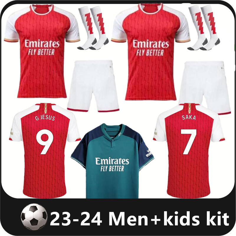 

23 24 ARSen SAKA HAVERTZ soccer jerseys GABRIEL JESUS SMITH ROWE PEPE VIEIRA MARTINELLI Men kids kit football shirt 2023 2024 Camiseta de futbol TIERNEY S-4XL, 23/24 home