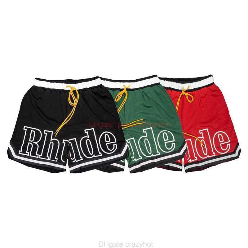 

Designer Short Fashion Casual Clothing Beach shorts Rhude Morant Upper Body American Street Mesh Basketball Pants Summer Loose Trend Casual Shorts Joggers Sportsw, Black