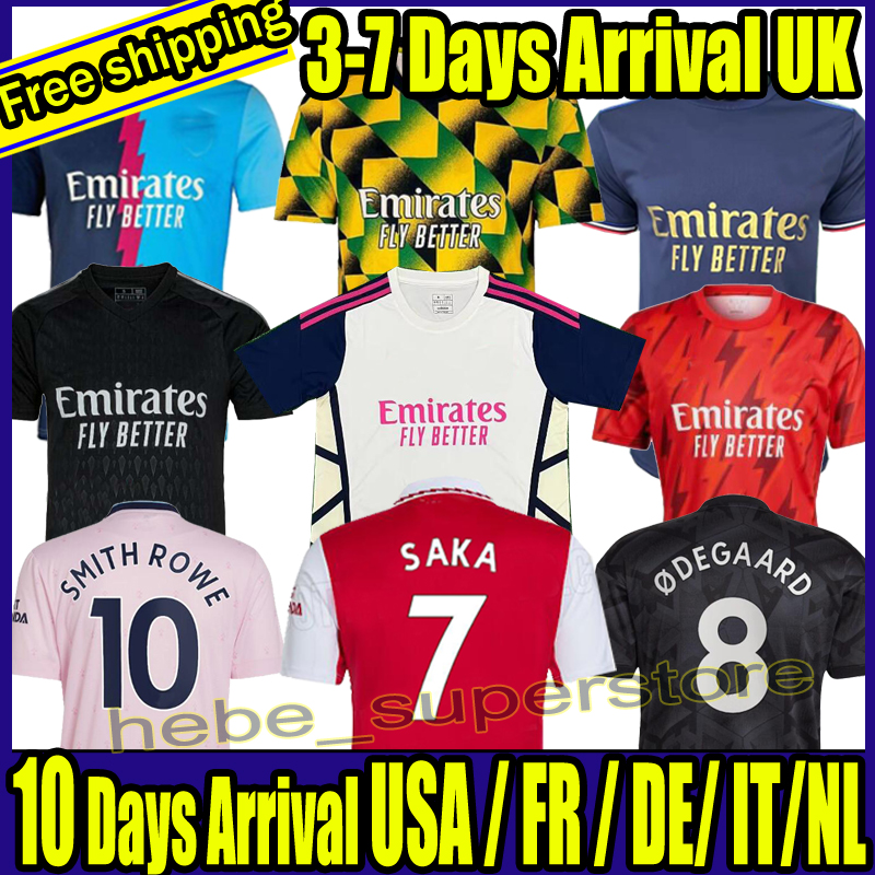 

S-4XL 23 24 ICONS SMITH ROWE G.JESUS SAKA soccer jerseys SALIBA Fans Player version ODEGAARD MARTINELLI JORGINHO 2023 2024 football kits shirt Men Kids sets uniforms, 23-24 away